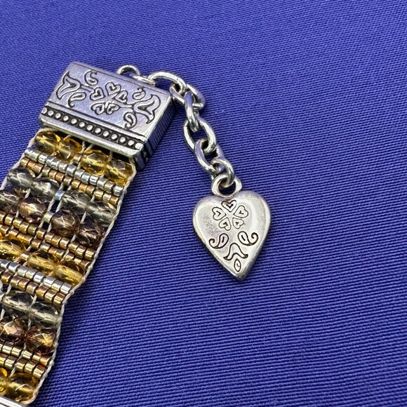 Brighton “Bedazzled” Silver-Plated Bracelet w/Amber-Colored Crystals - Picture 9 of 15